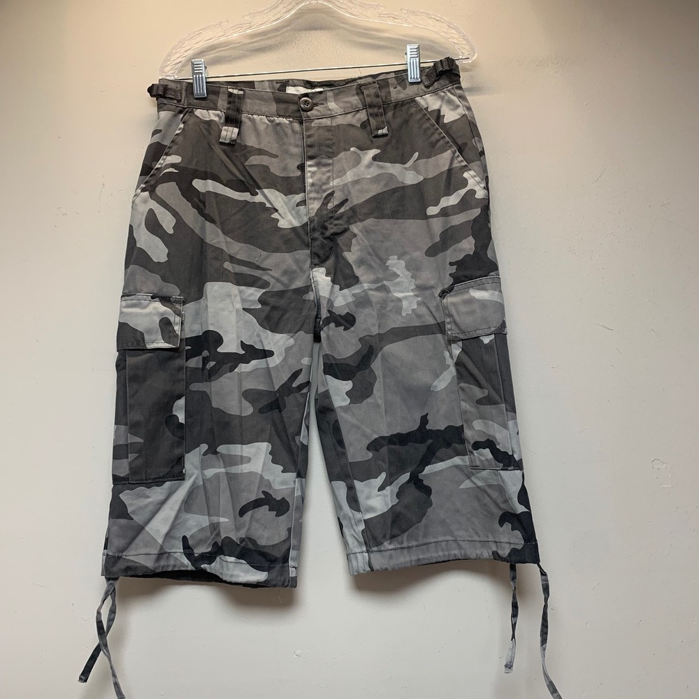 Regal Wear Cargo Shorts Mens 31 Gray Camo Excellent Tactical Streetwear Y2K
